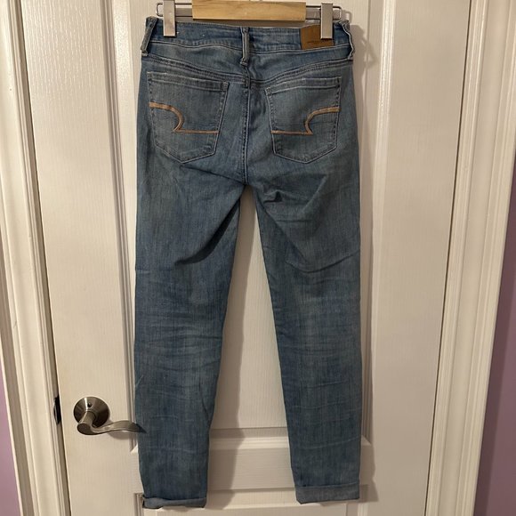 American Eagle Blue Skinny Jean Super Stretch X (Size 0 Regular) - Picture 2 of 3